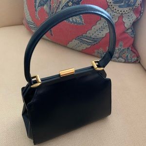 Burberry Navy Leather Tote small